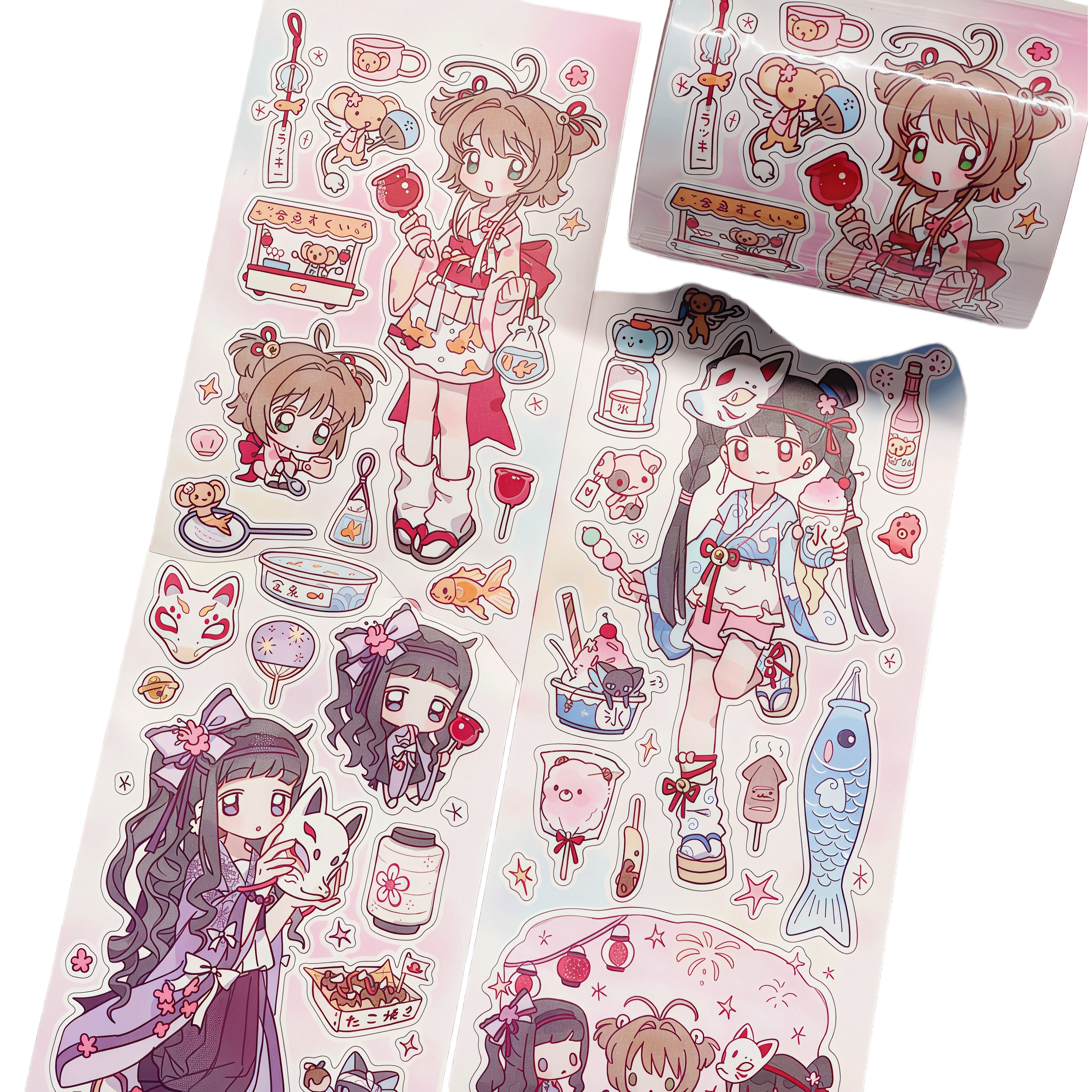 WakaWaka Shōwa Cutie Character Sticker Roll