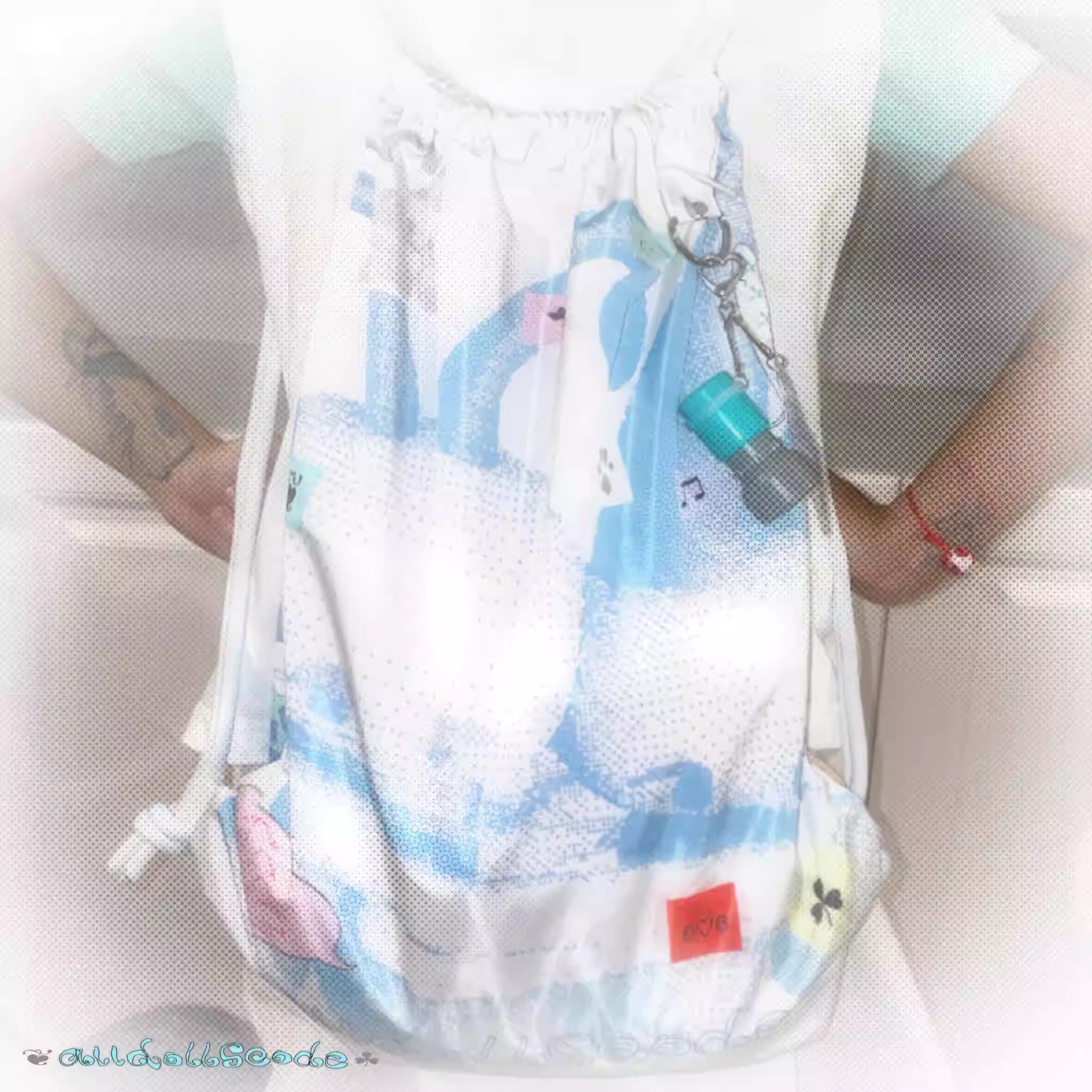 alldollscode Original Illustration Waterproof Drawstring Sports Cycling Backpack