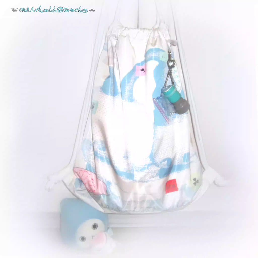 alldollscode Original Illustration Waterproof Drawstring Sports Cycling Backpack
