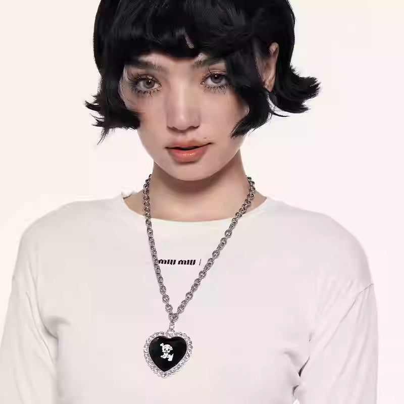 NARCII Dark Pup Heart Necklace