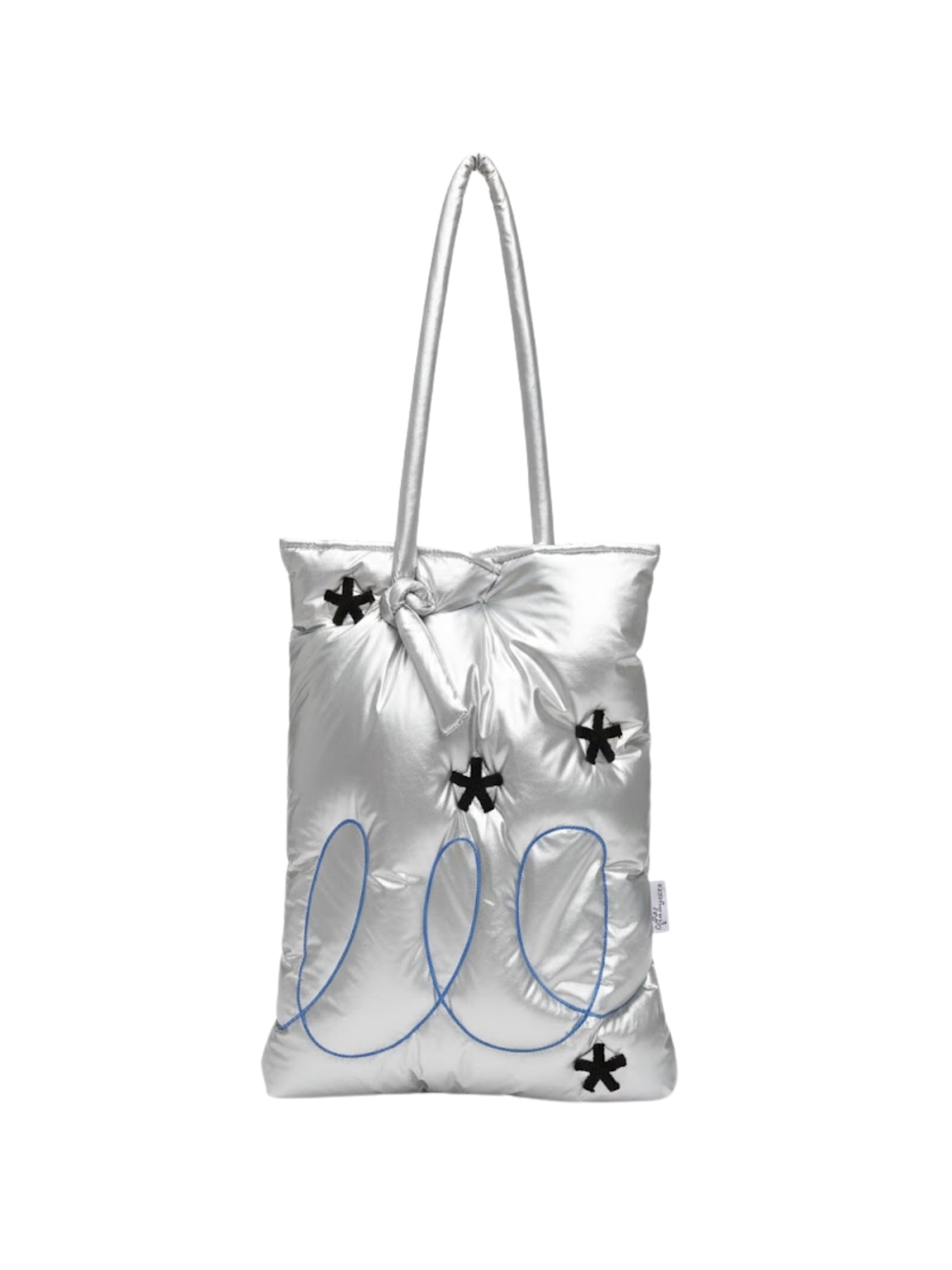 Silver Letter Puffy Tote
