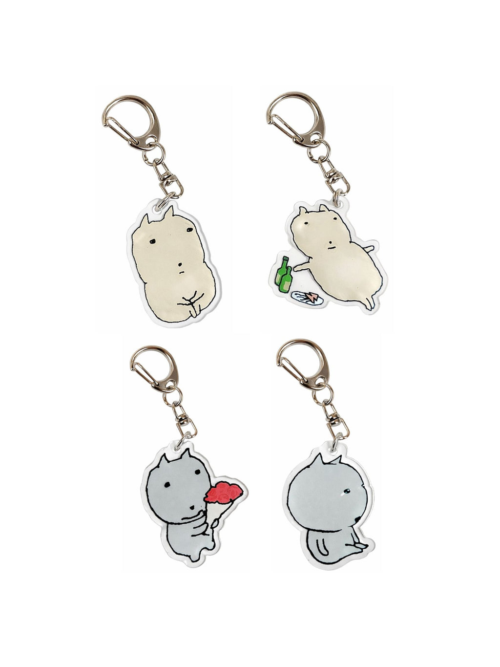 Mochi Cat Charm Keychain