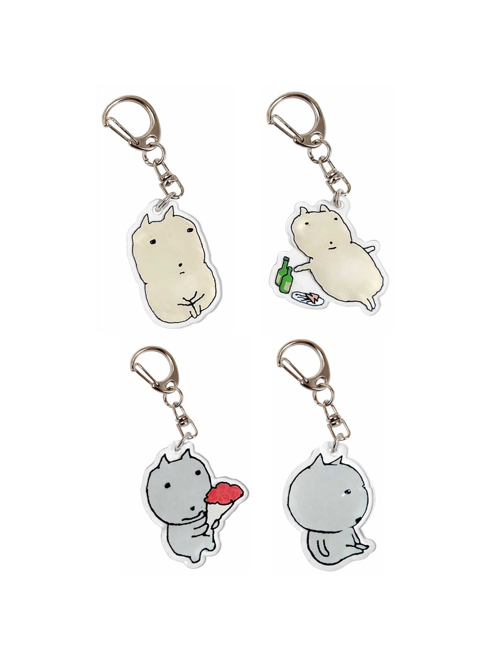 Mochi Cat Charm Keychain