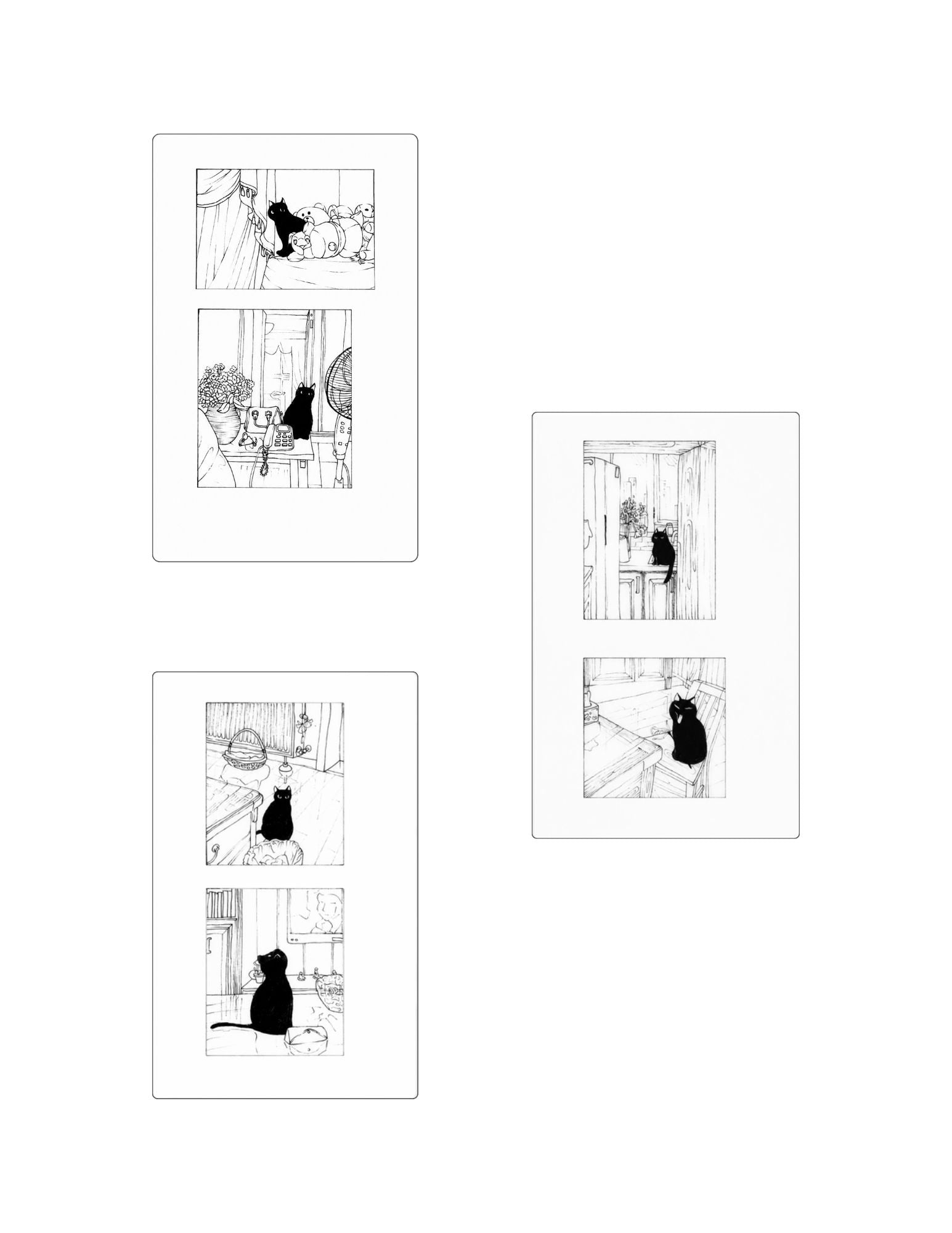 xizi black cat in my home transparent bookmark