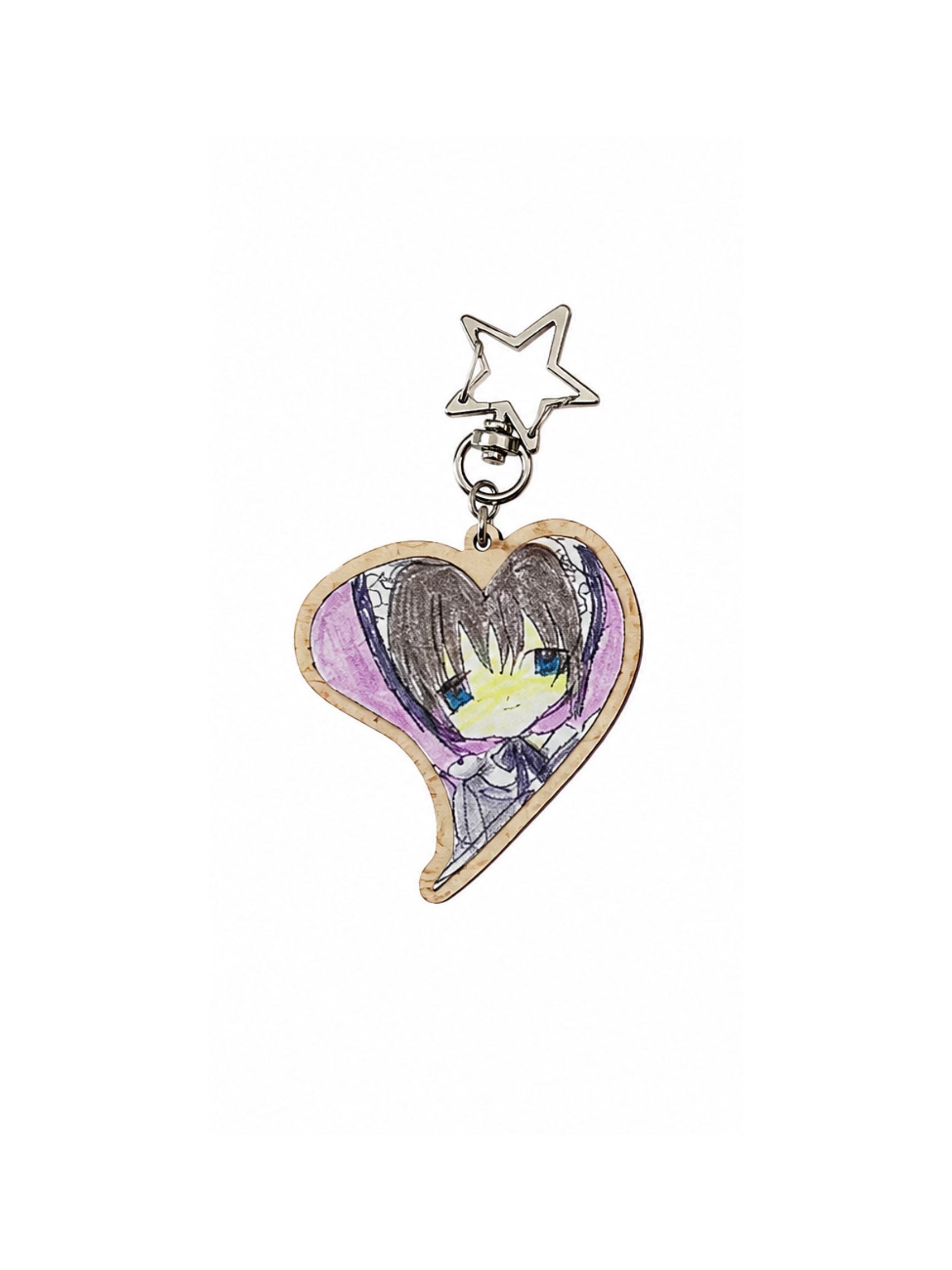 Nemony Angel of Time Wooden Keychain