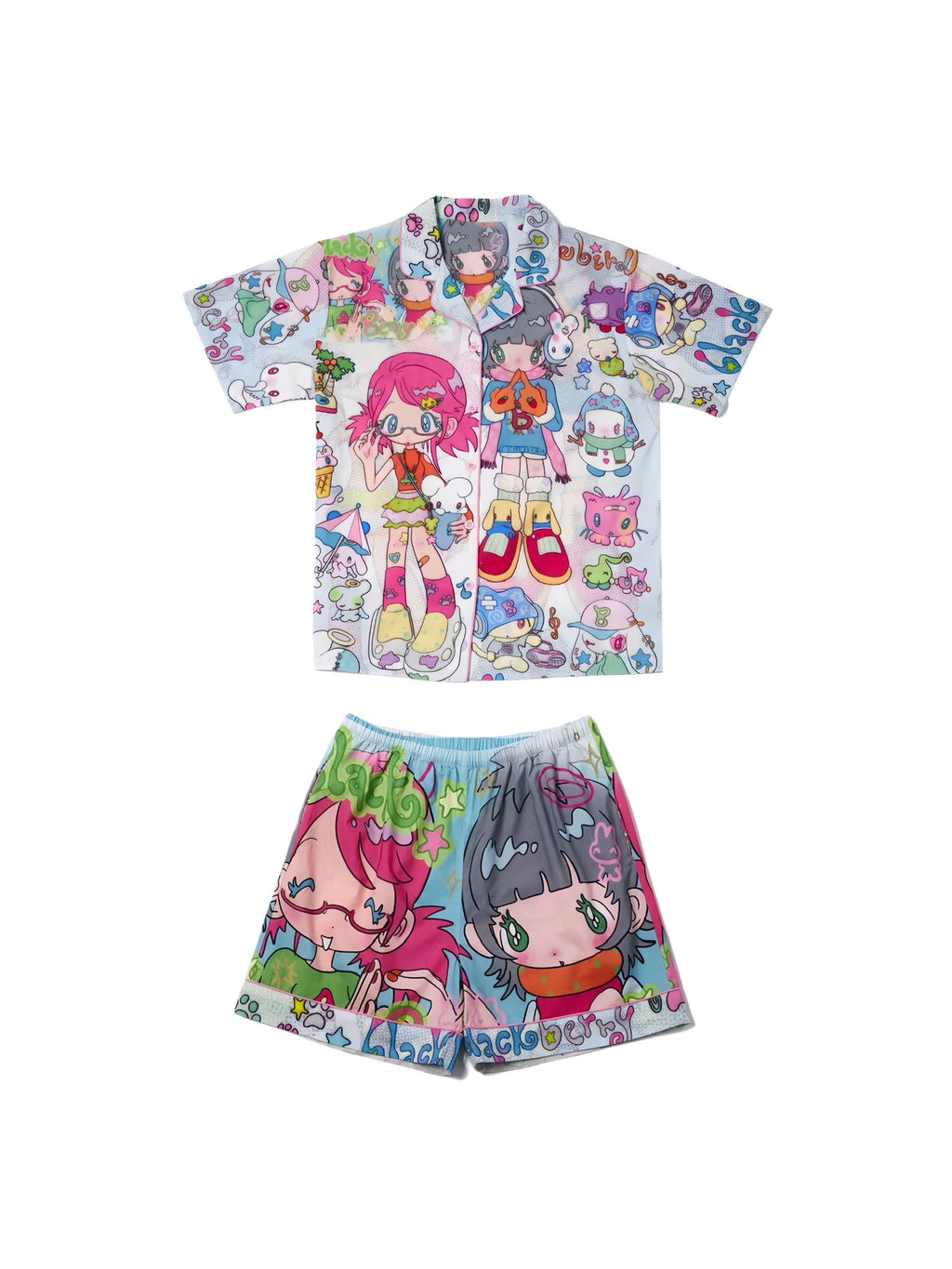 BlackBerry X sunonebird Two-Girl Cartoon Cotton Pajama Set
