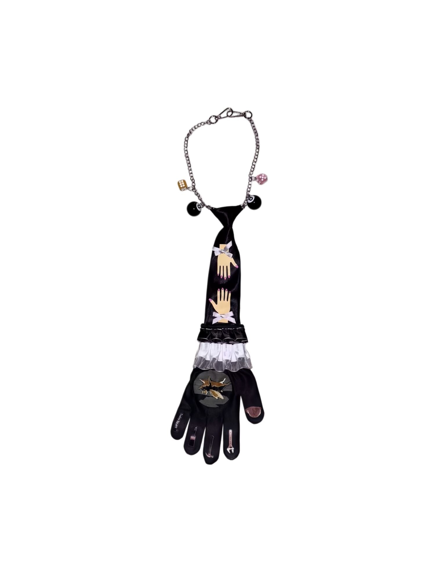 Mischief Tie Glove Necklace