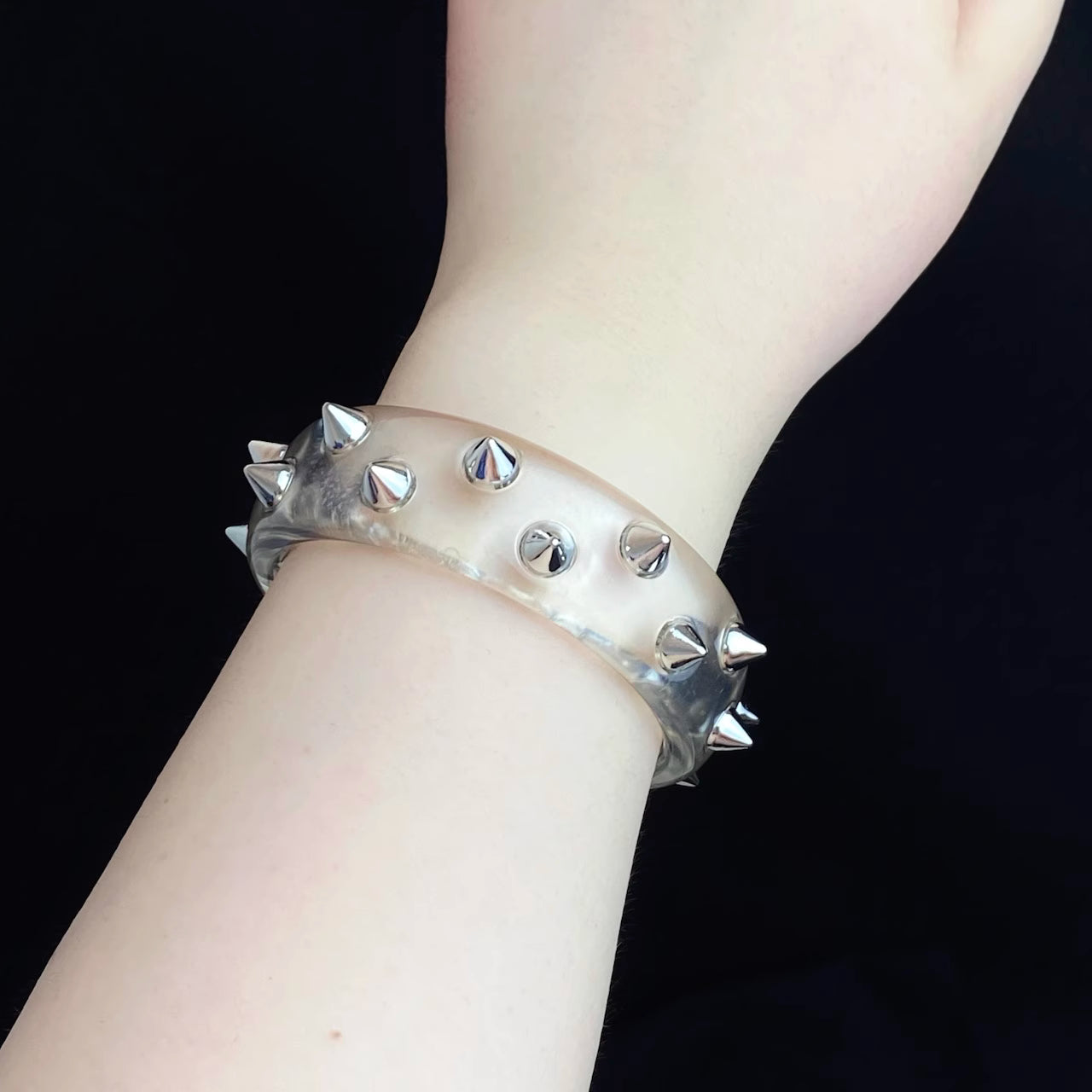 Clear Spiked Punk Bracelet