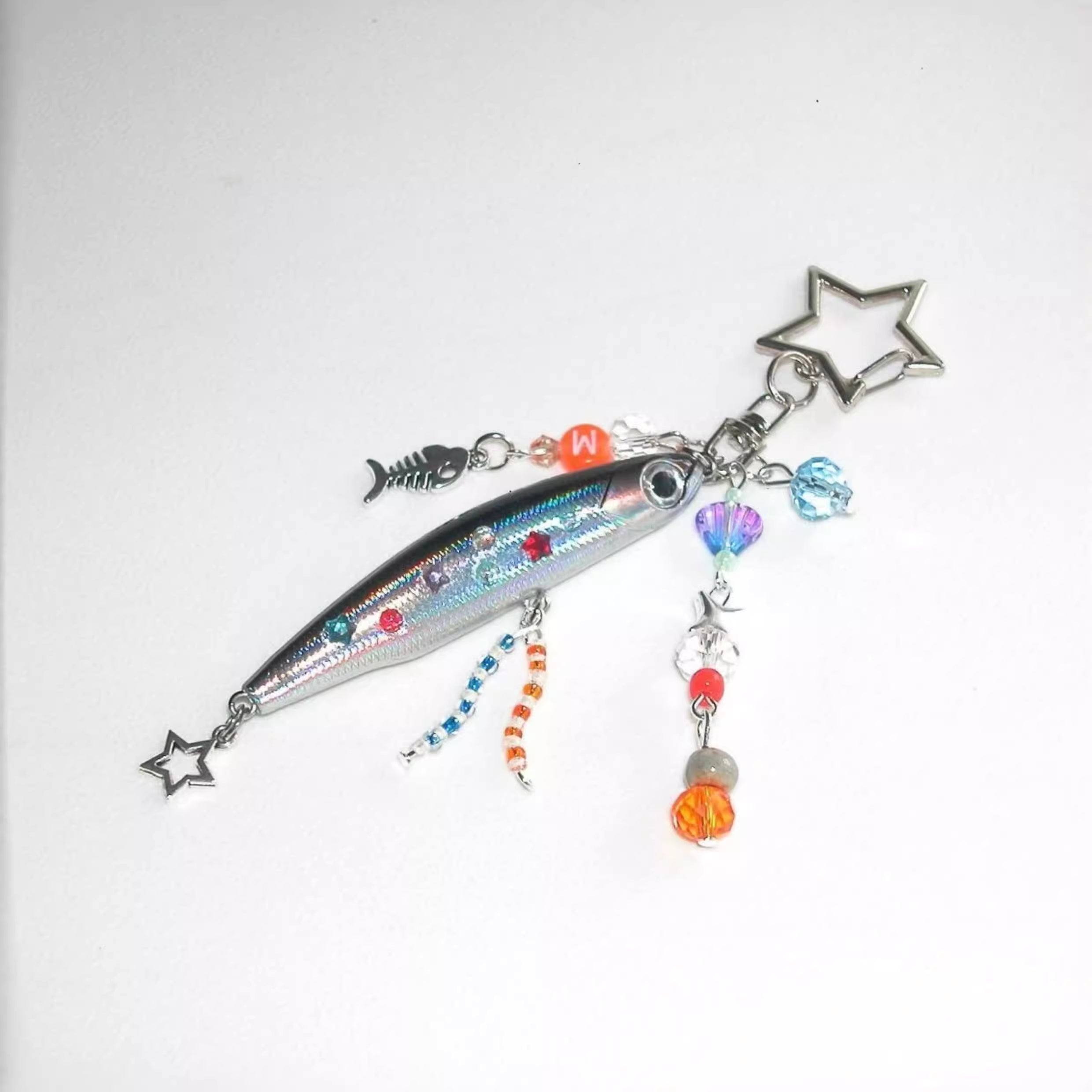 Glitter Bait Dangle Keychain