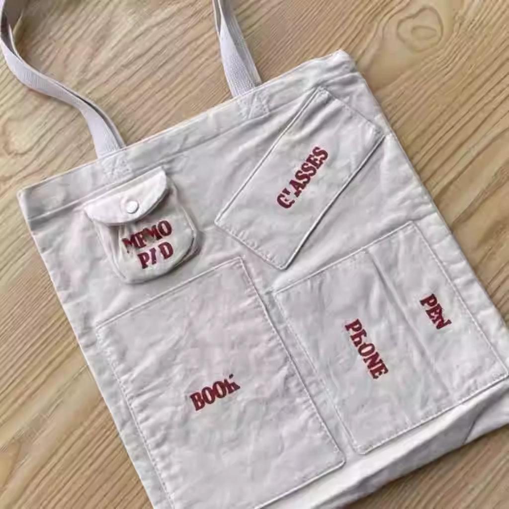 BEAMS BOY Vintage Pocket Canvas Tote