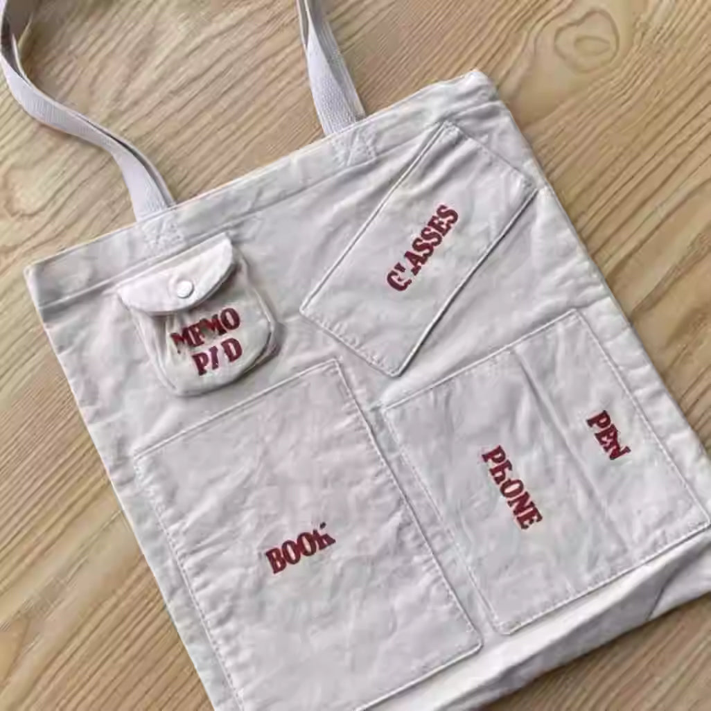 BEAMS BOY Vintage Pocket Canvas Tote