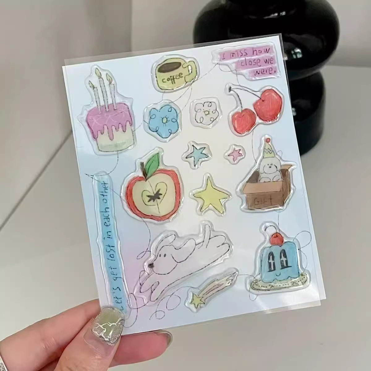 Sweet Apple Birthday Dog Stickers