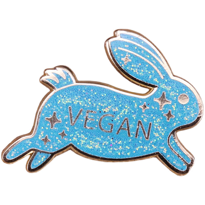 Starry Vegan Bunny Pin