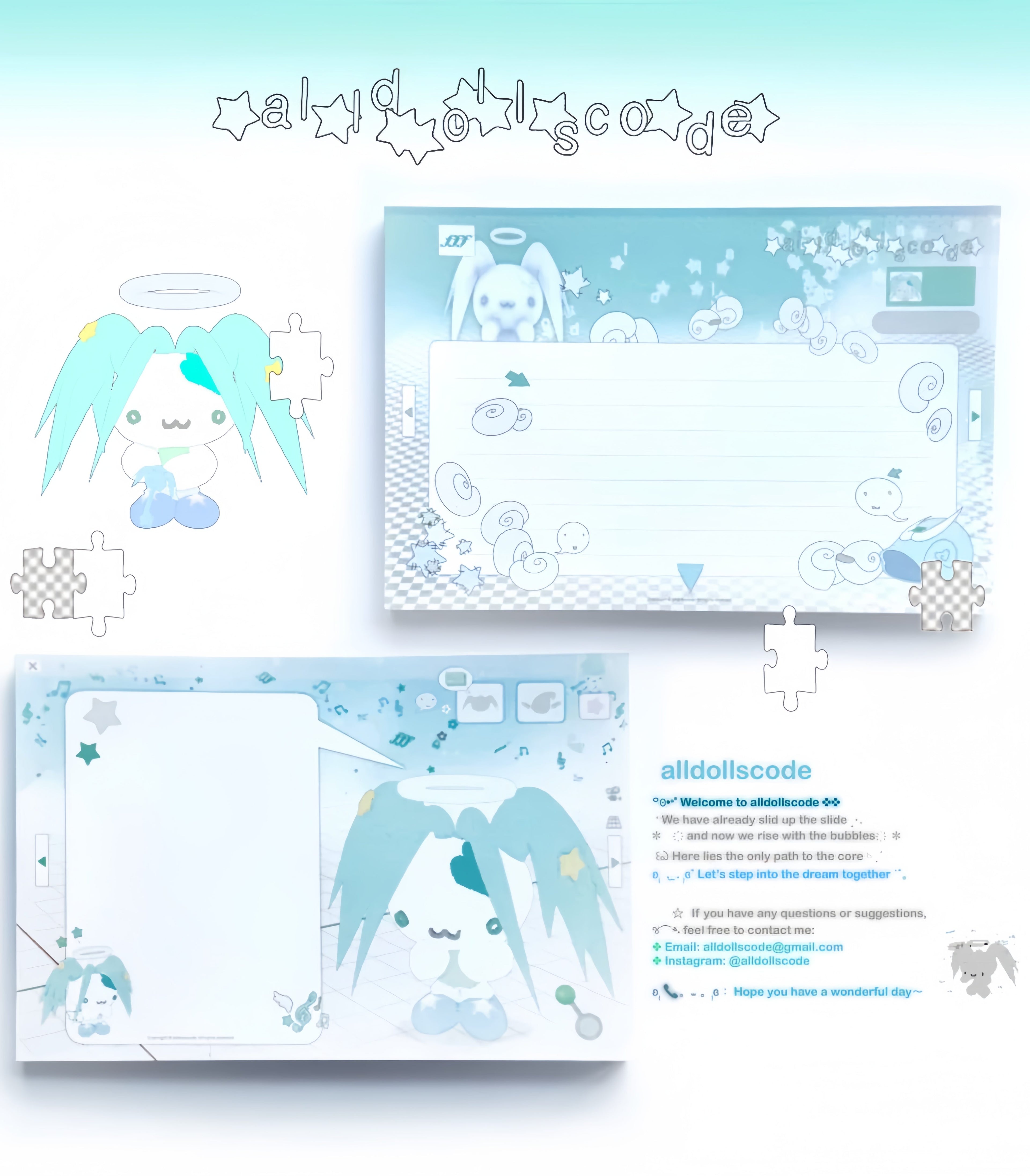 alldollscode Vintage Blue Memo Pad