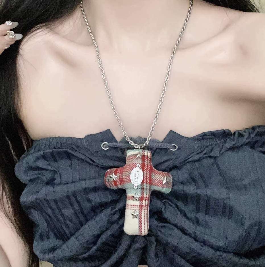 Patchwork Cross Necklace