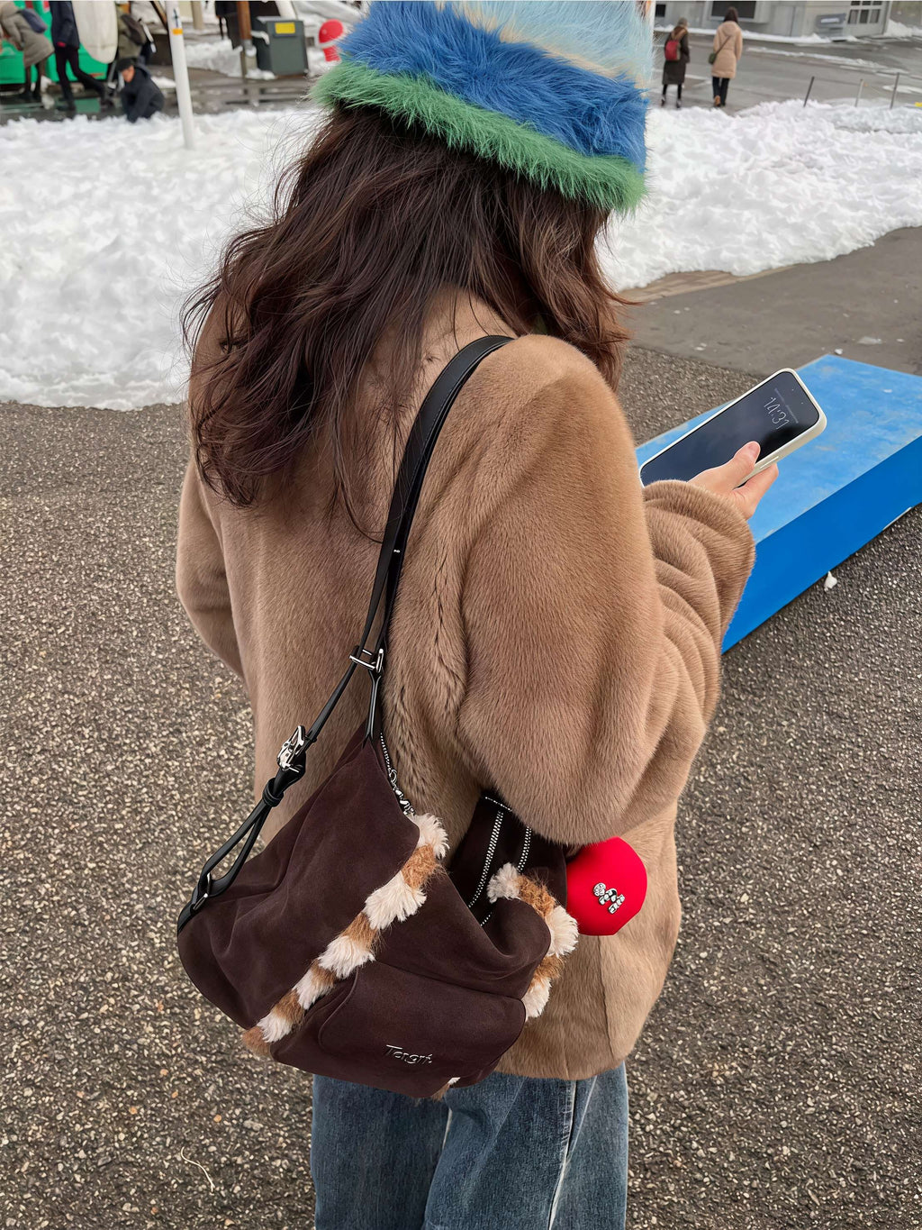 Cherry Red Apple Plush Keychain