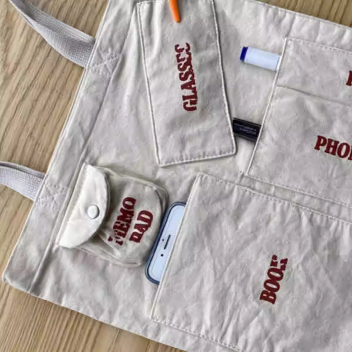 BEAMS BOY Vintage Pocket Canvas Tote