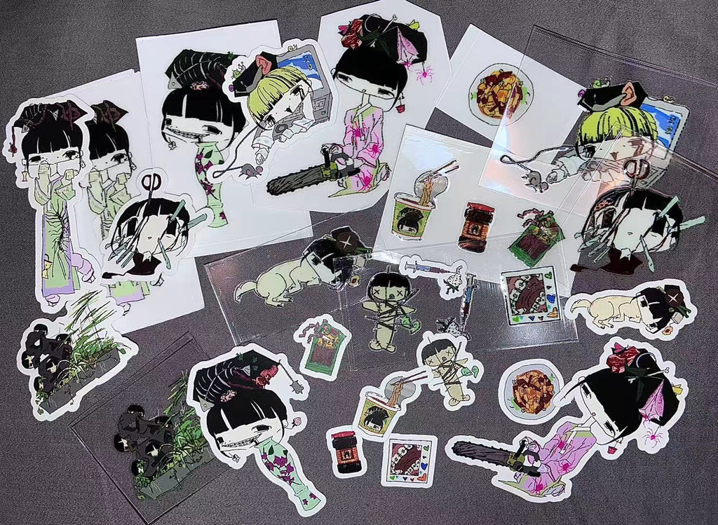 Pipoox7:45 Creepy Cute Girls Sticker Set