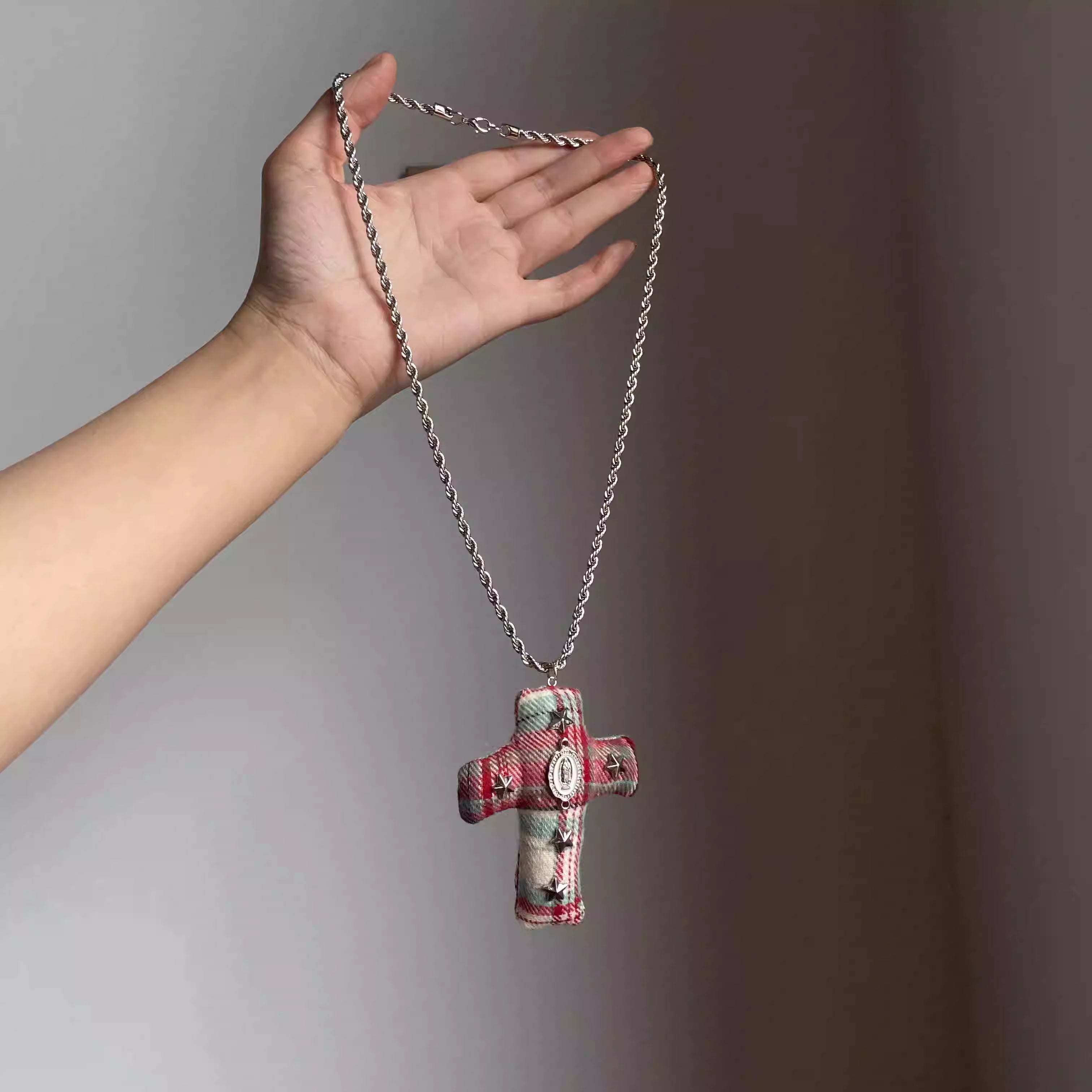 Patchwork Cross Necklace
