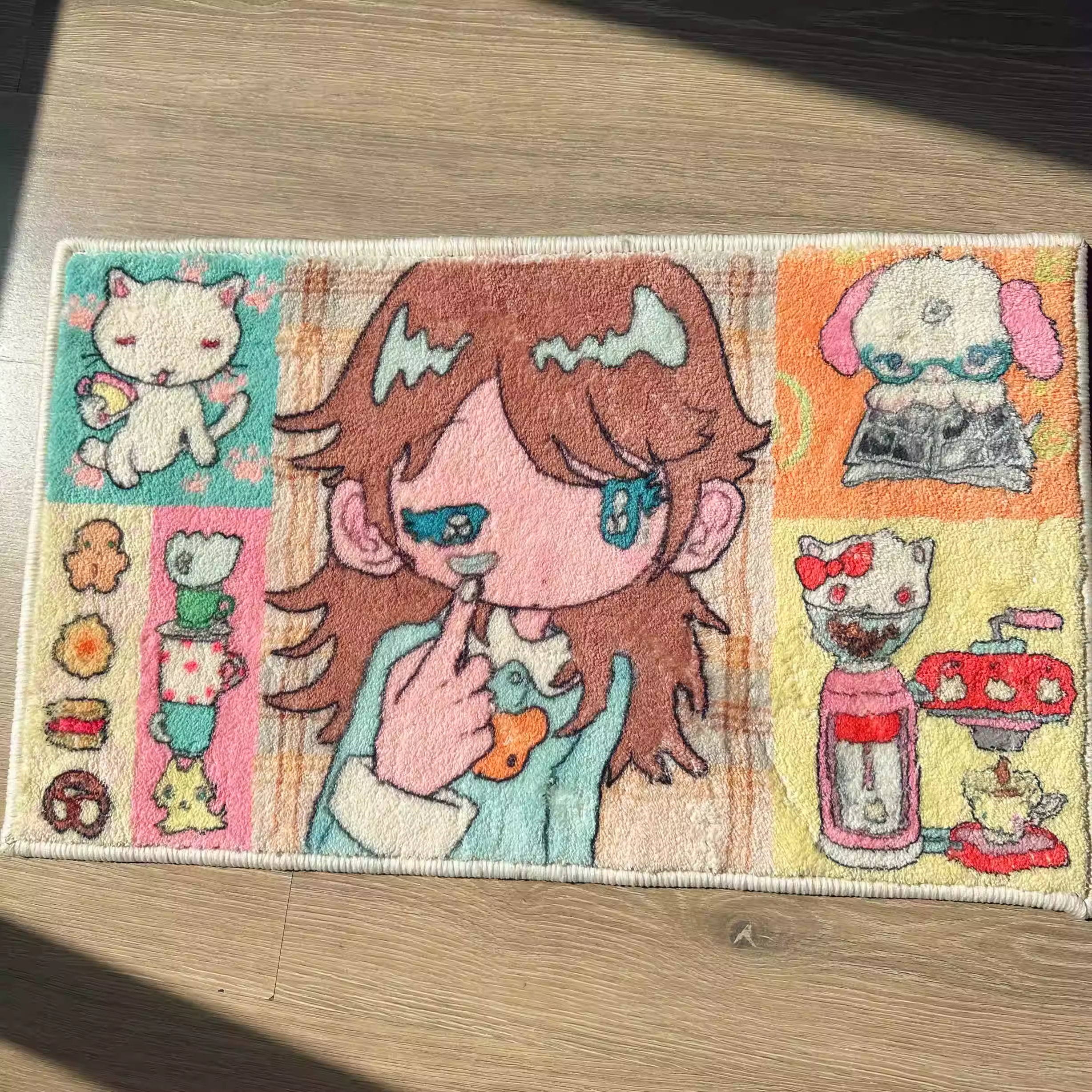 Sunonebird Patchwork Kitty Girl Carpet