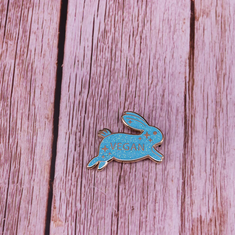 Starry Vegan Bunny Pin