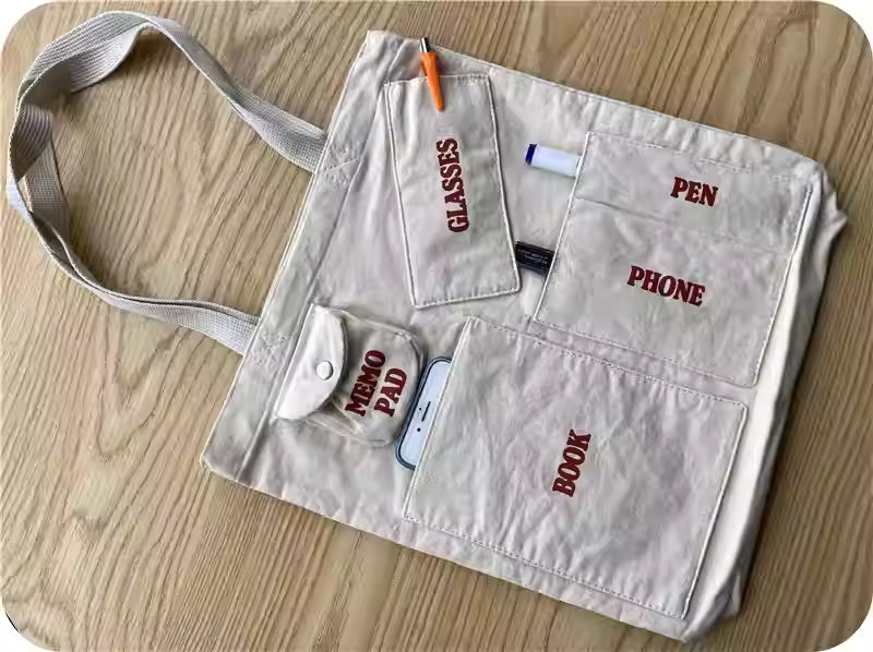 BEAMS BOY Vintage Pocket Canvas Tote