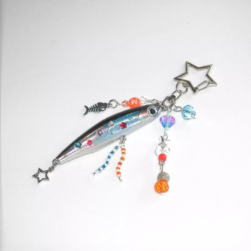 Glitter Bait Dangle Keychain