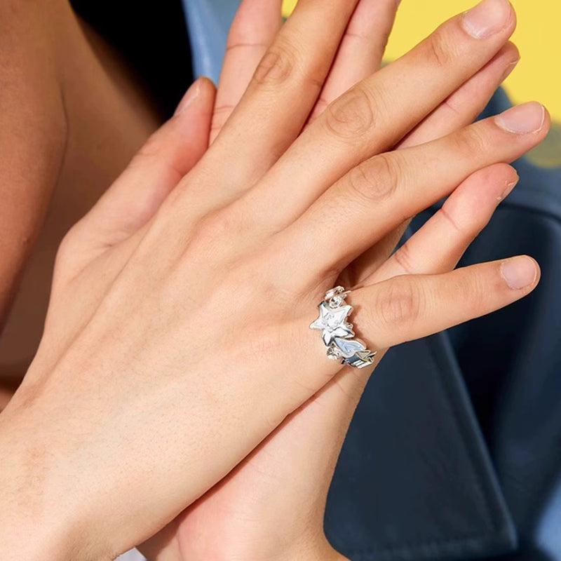 Studded Melted Star Ring