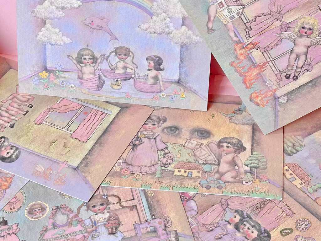RudeFish ROOM DOLL Series Postcards