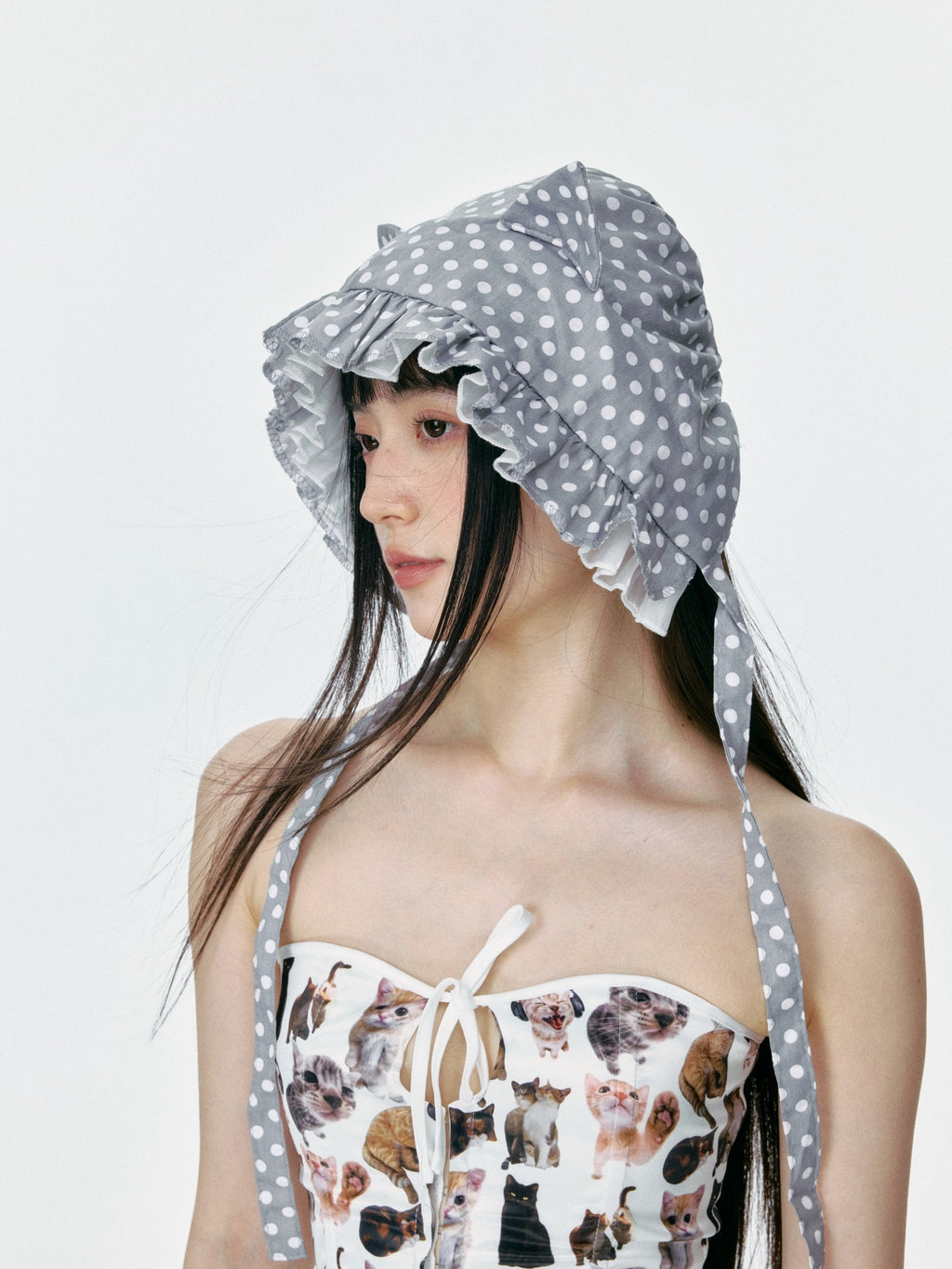 Polka Dot Kitty Bonnet
