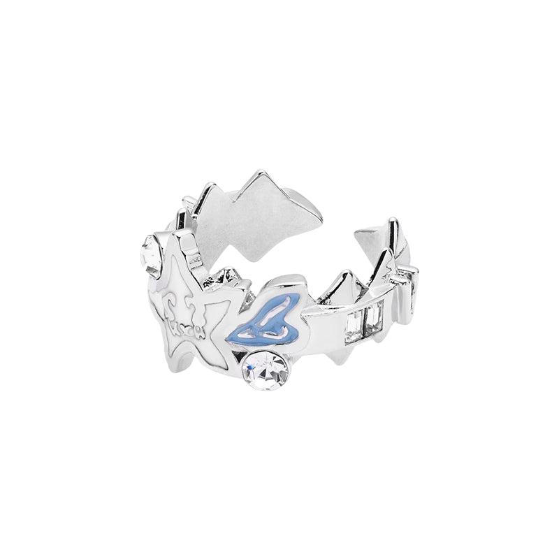 Studded Melted Star Ring