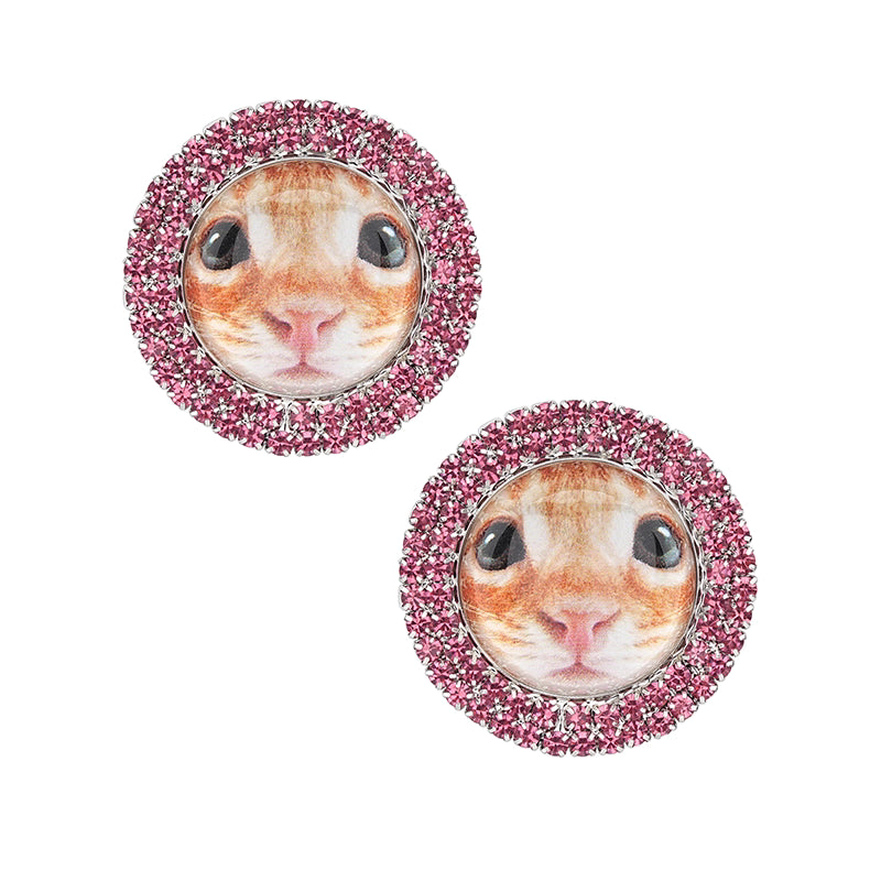 Crystal Ring Hamster Earrings