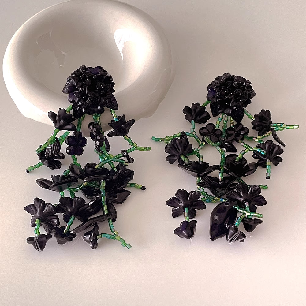 Gothic Bloom Vine Earrings