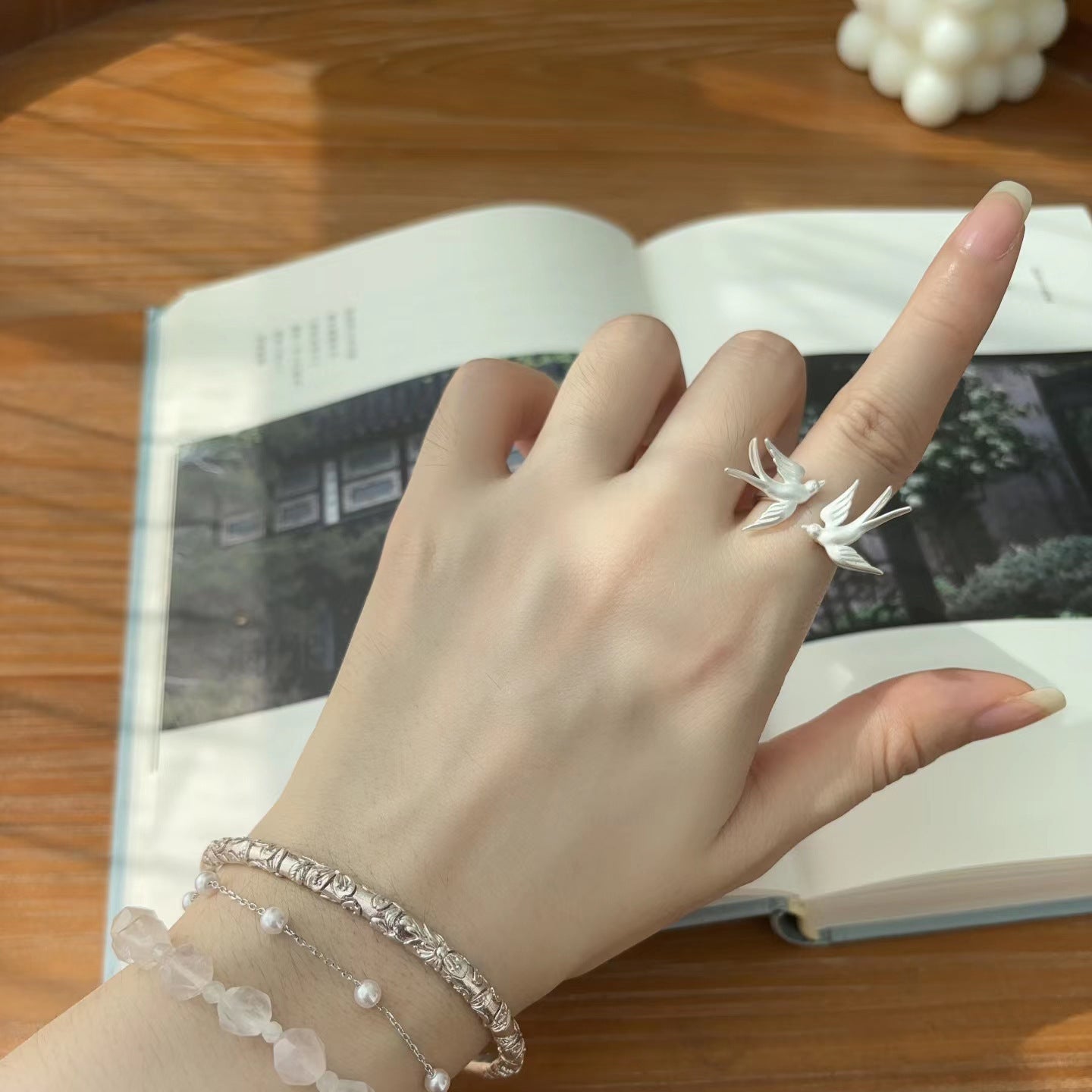 Twin Swallow Open Ring