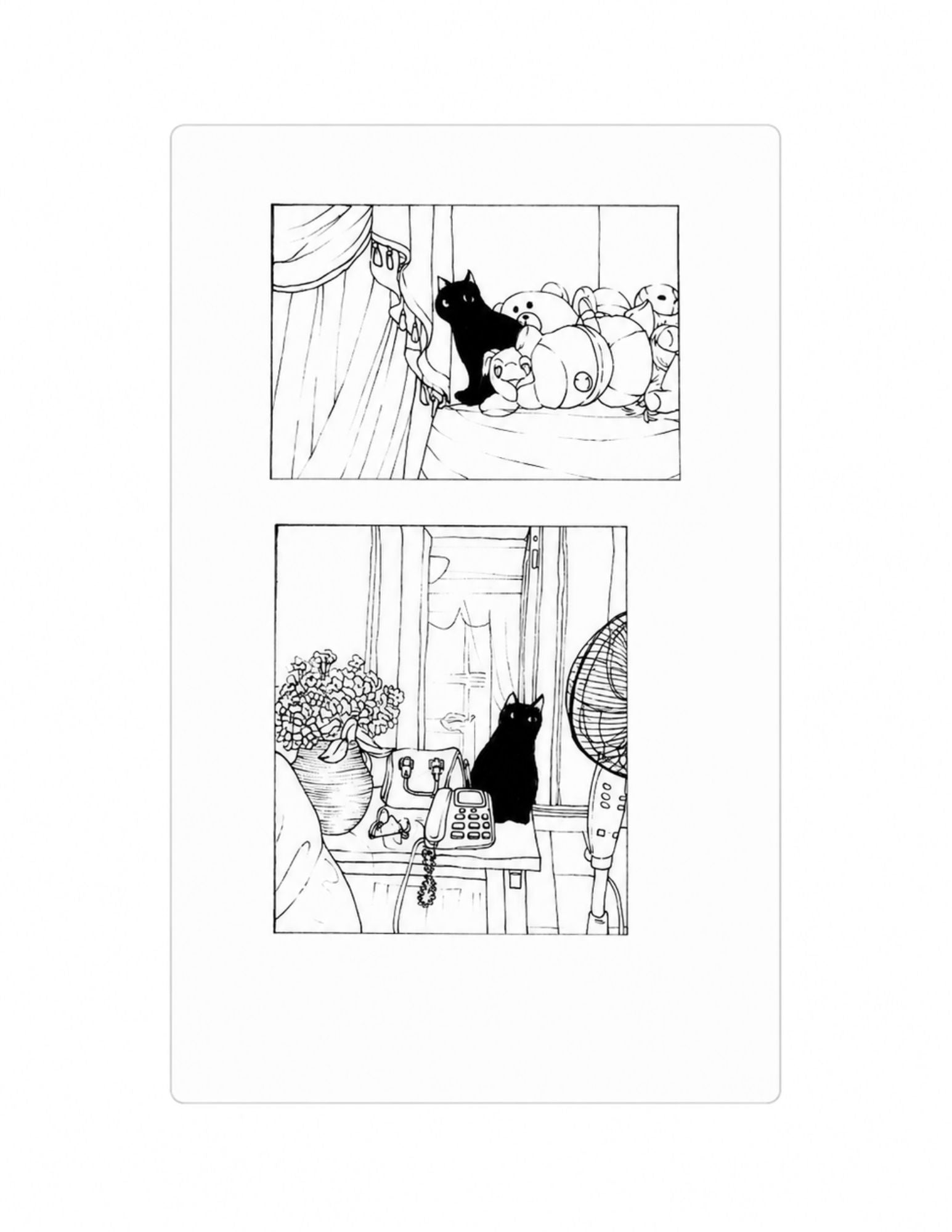 xizi black cat in my home transparent bookmark