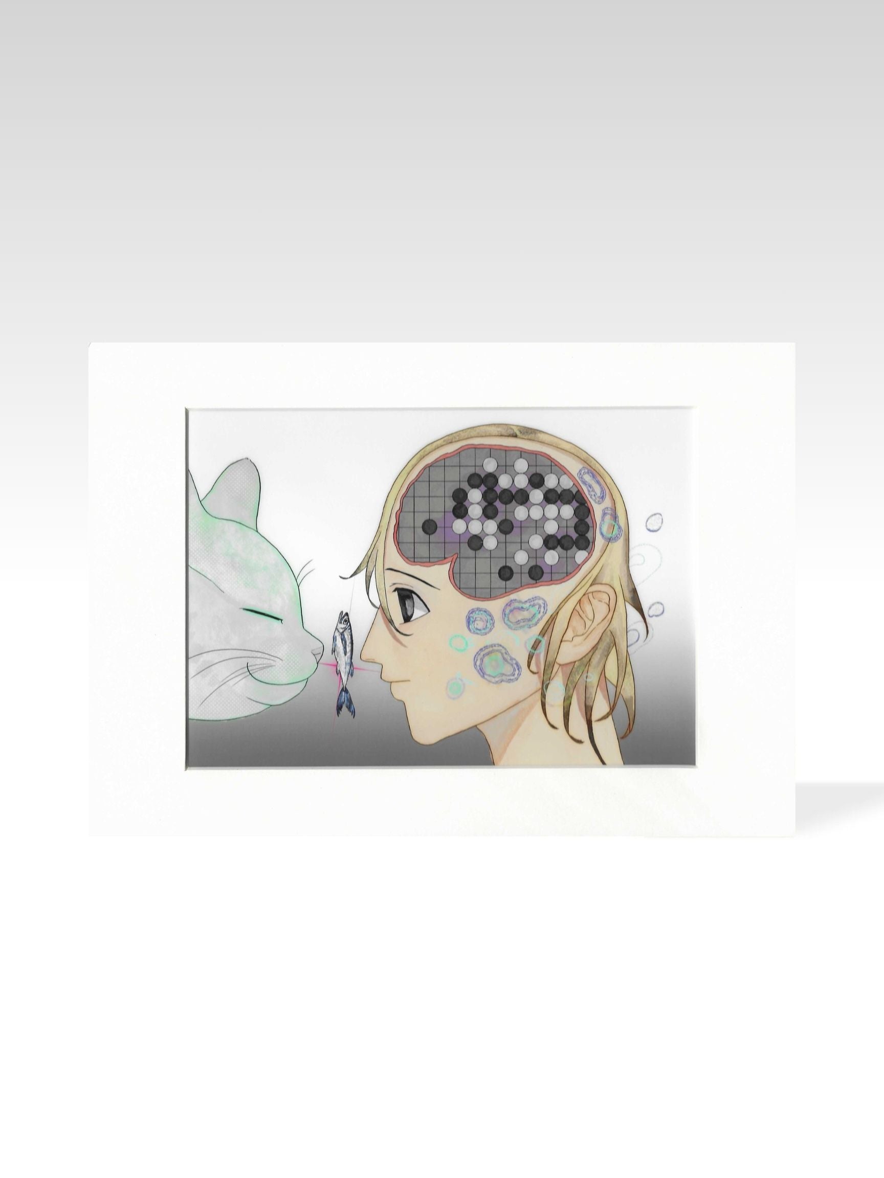xizi gambling with the cat giclee
