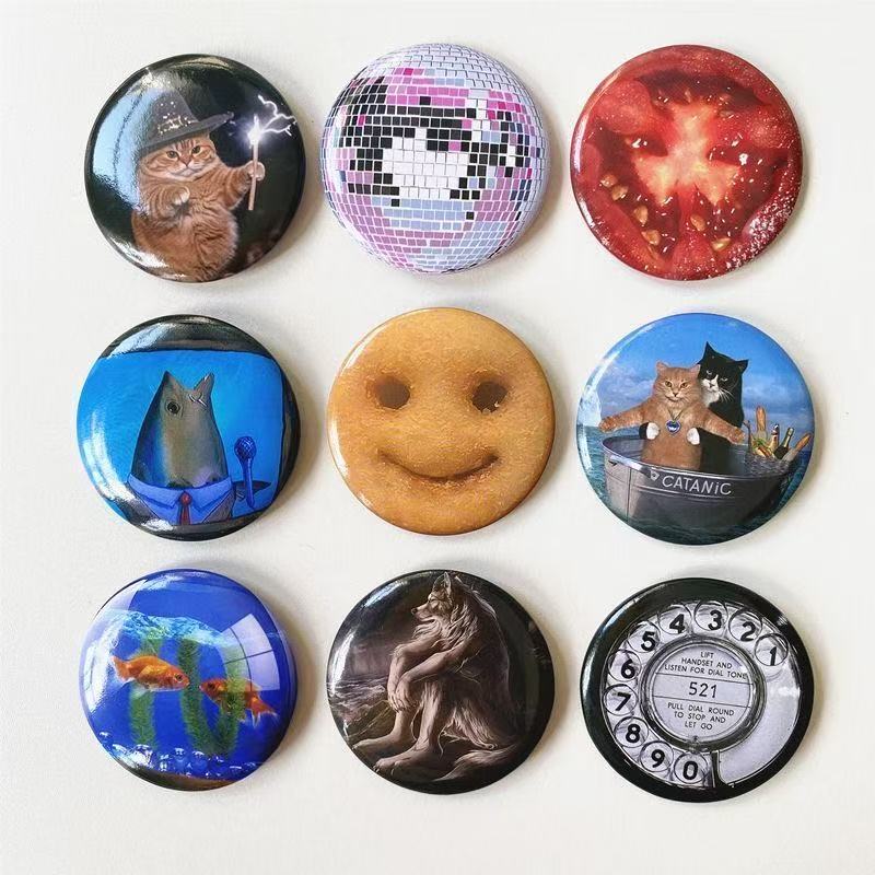 Quirky Cat & Dog Badge Set