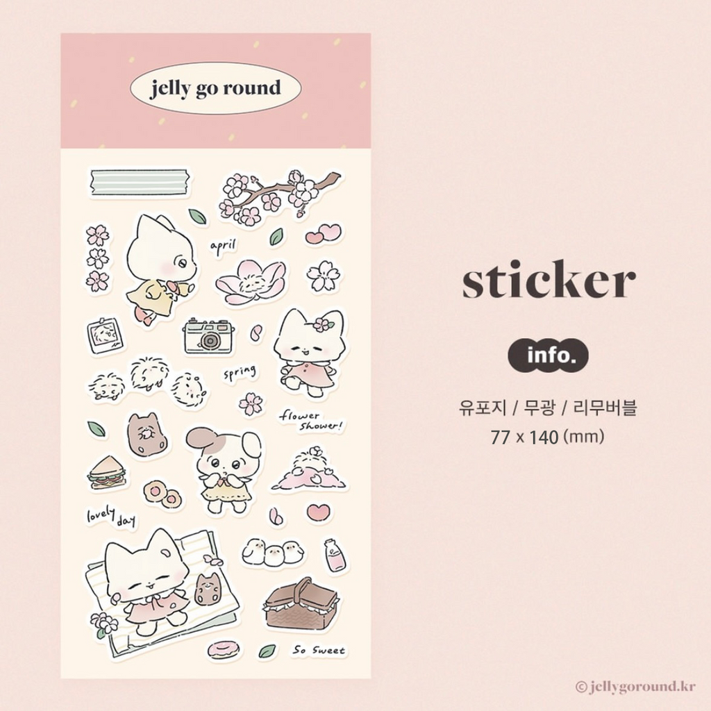 Jelly go Round Fox & Bunny Deco Sticker