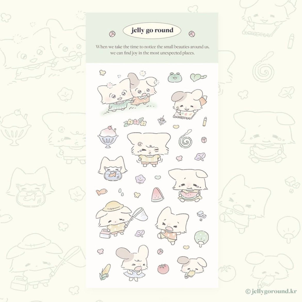 Jelly go Round Fox & Bunny Deco Sticker