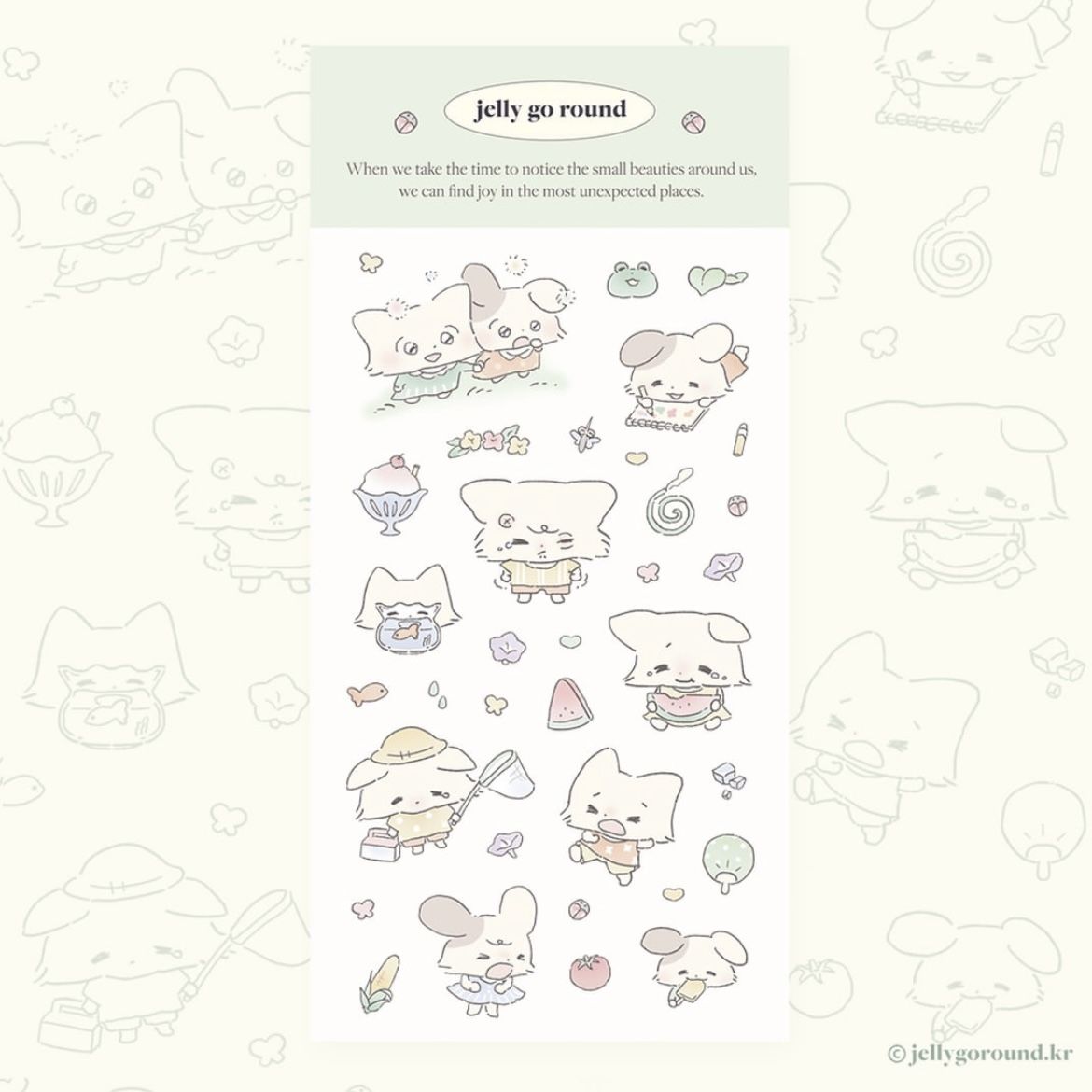 Jelly go Round Fox & Bunny Deco Sticker