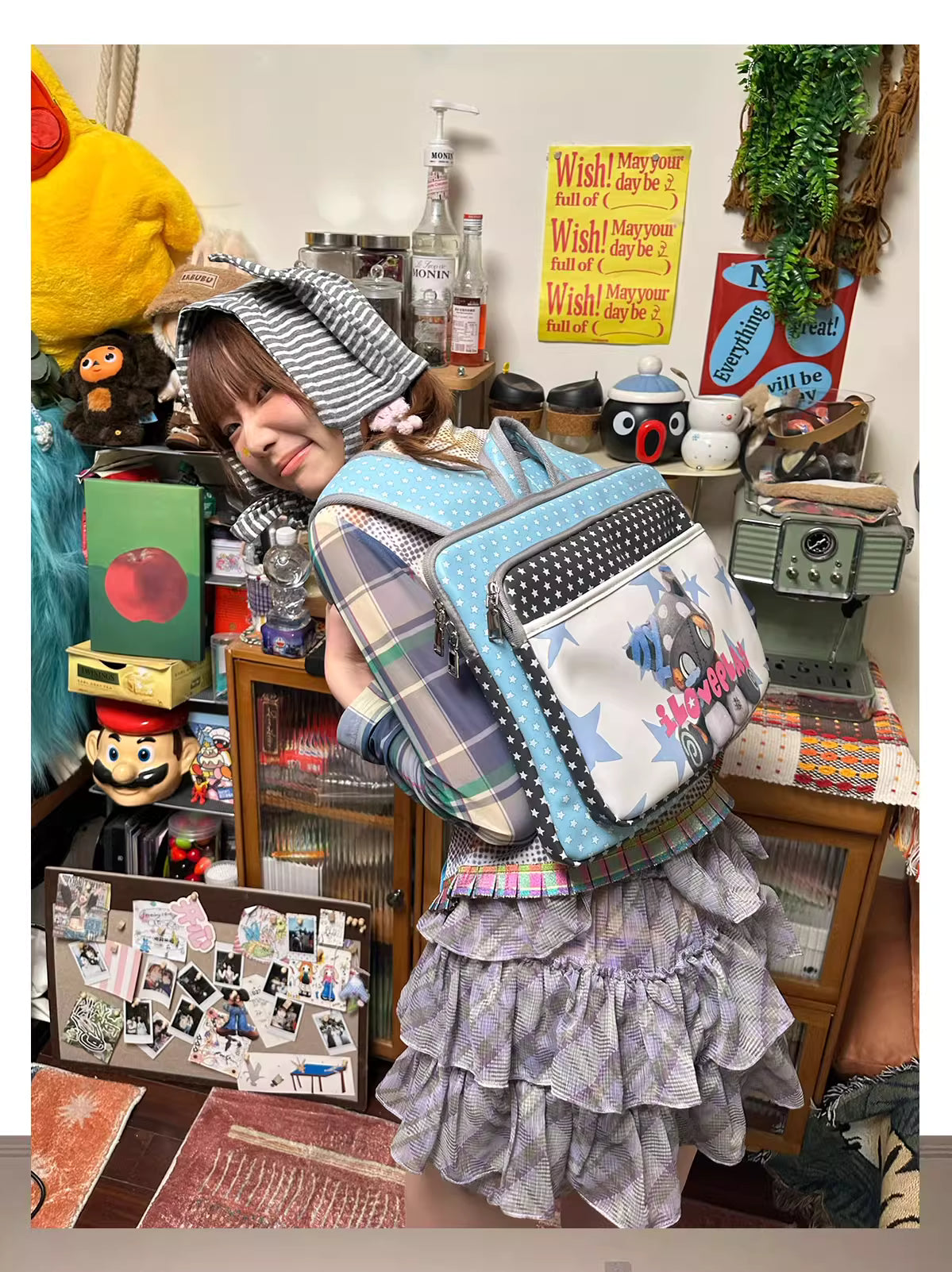 loveplayshop Starry Kitty Laptop Backpack