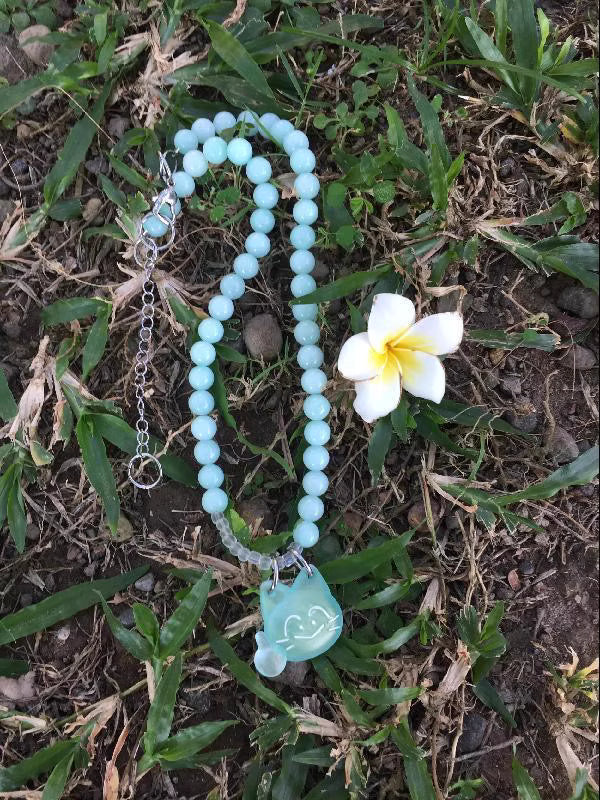 Blue Dream Cat Bead Necklace