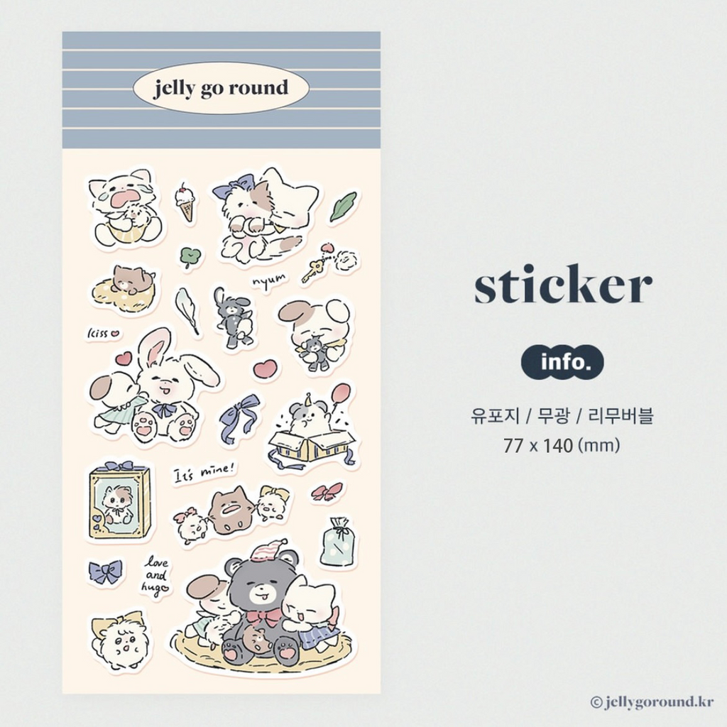 Jelly go Round Fox & Bunny Deco Sticker