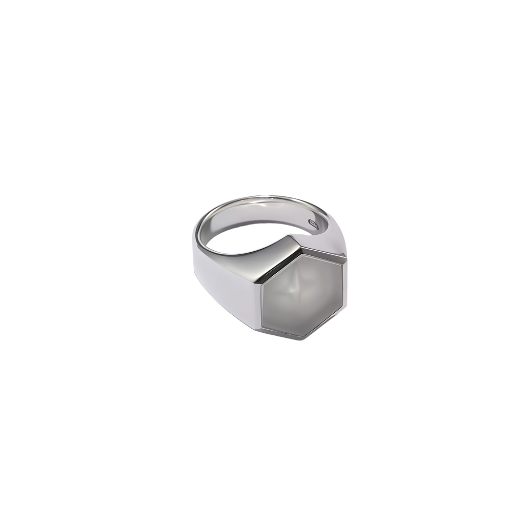 Cross-Star Hex Signet Ring