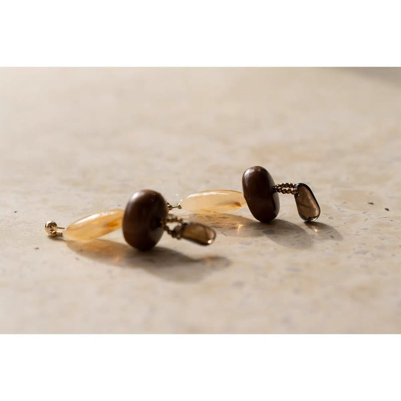 VITREQYOUS Golden Dusk Earrings