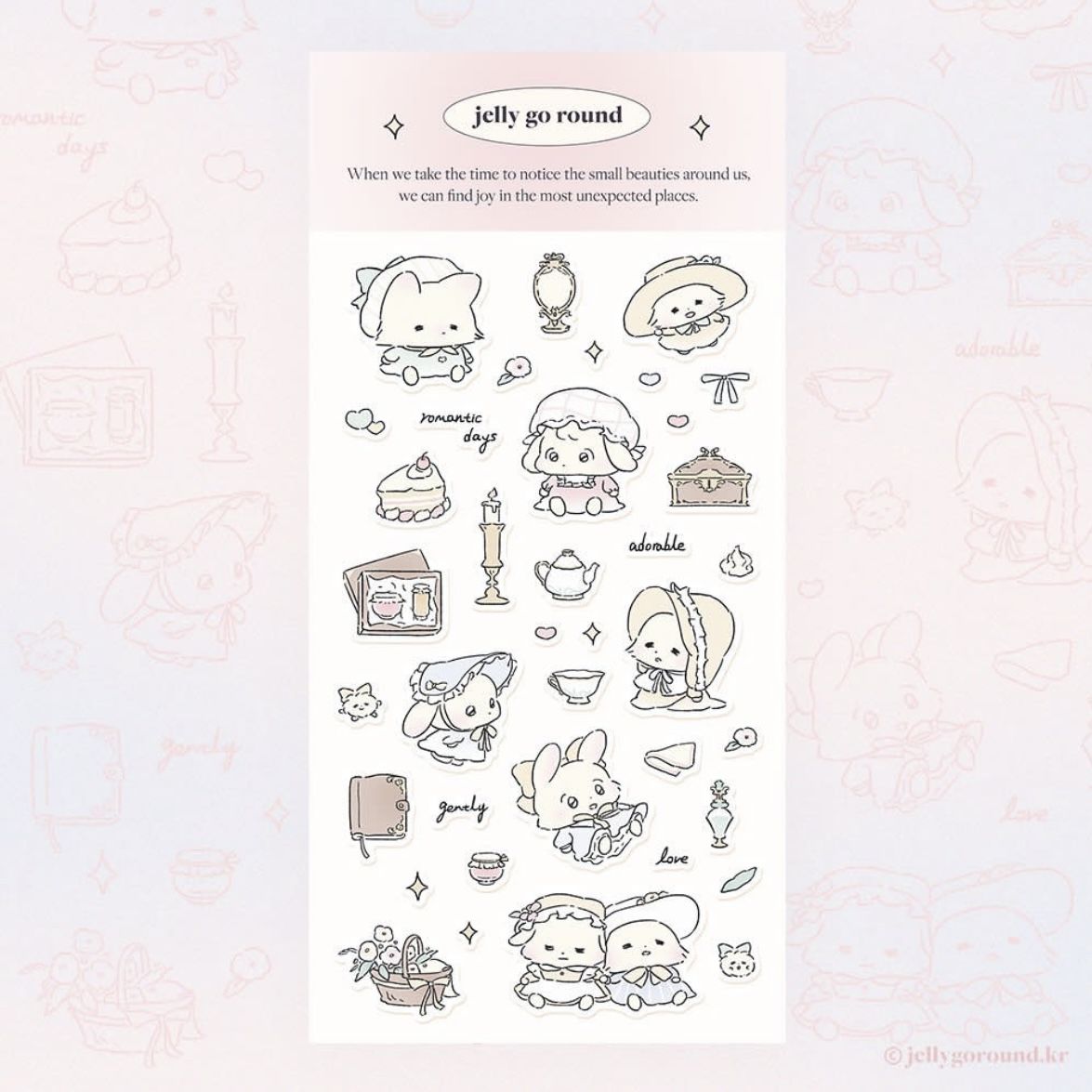Jelly go Round Fox & Bunny Deco Sticker
