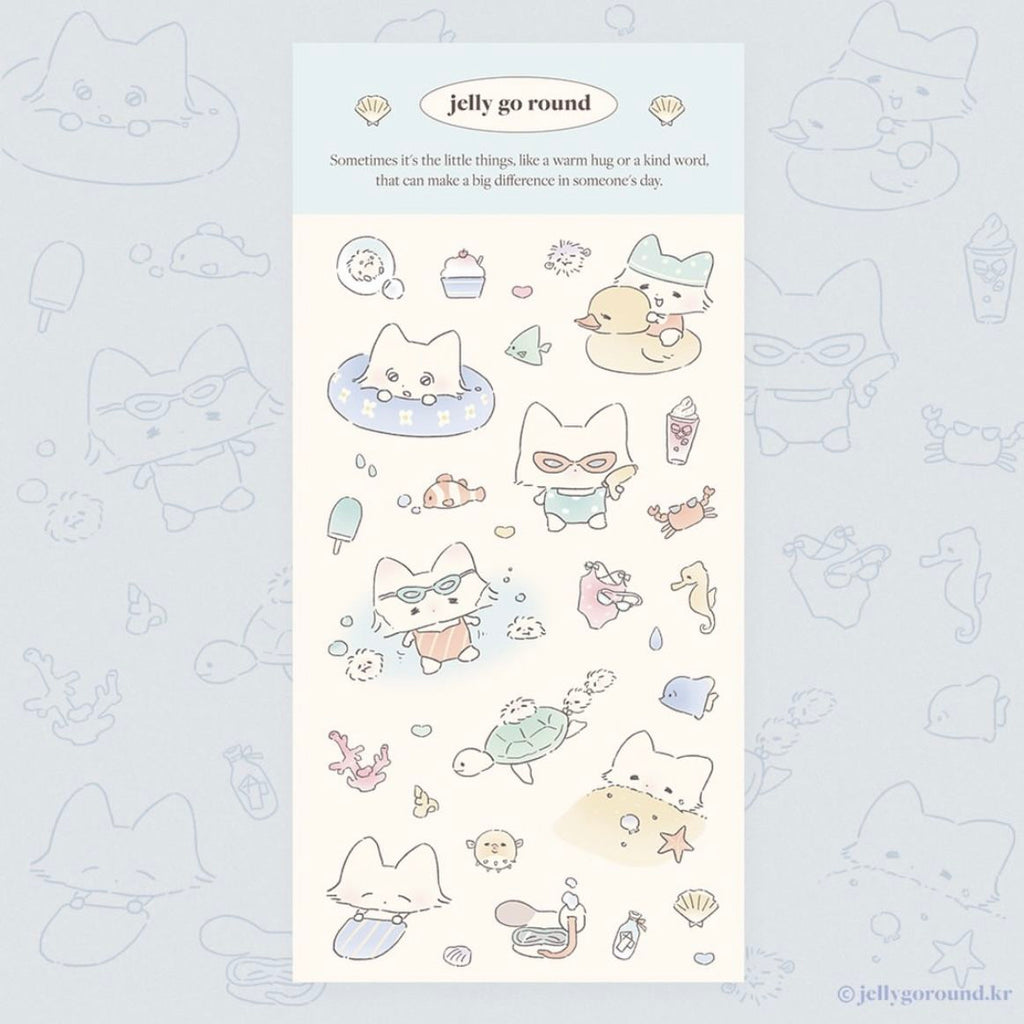 Jelly go Round Fox & Bunny Deco Sticker