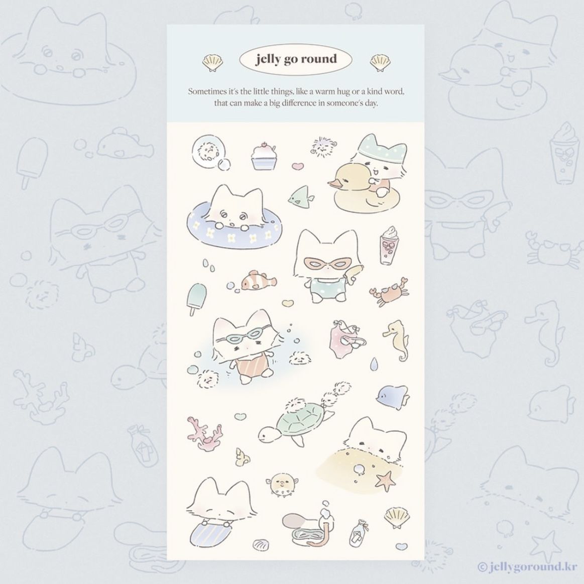 Jelly go Round Fox & Bunny Deco Sticker