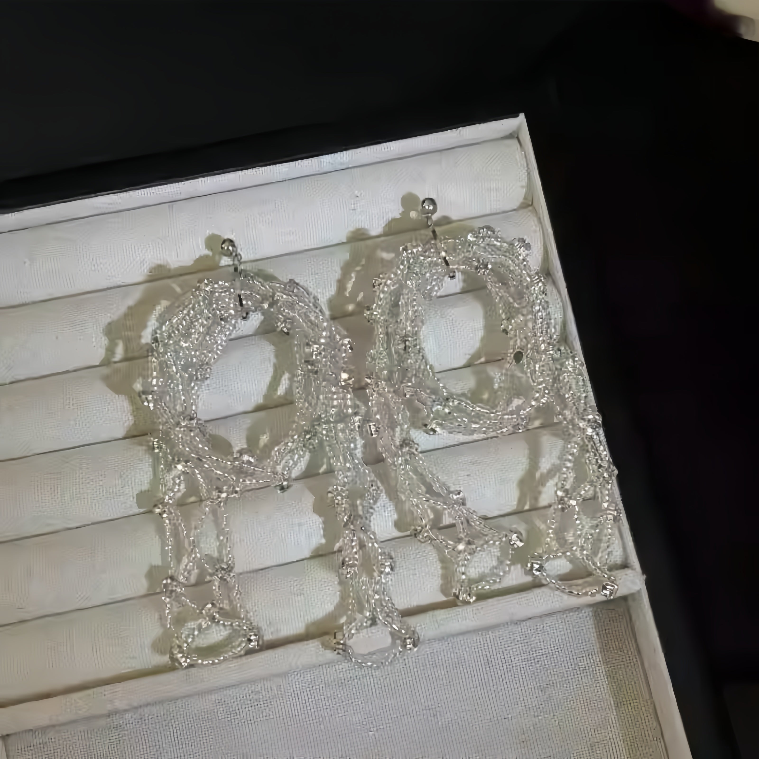 Sparkle Bow Tassel Earrings