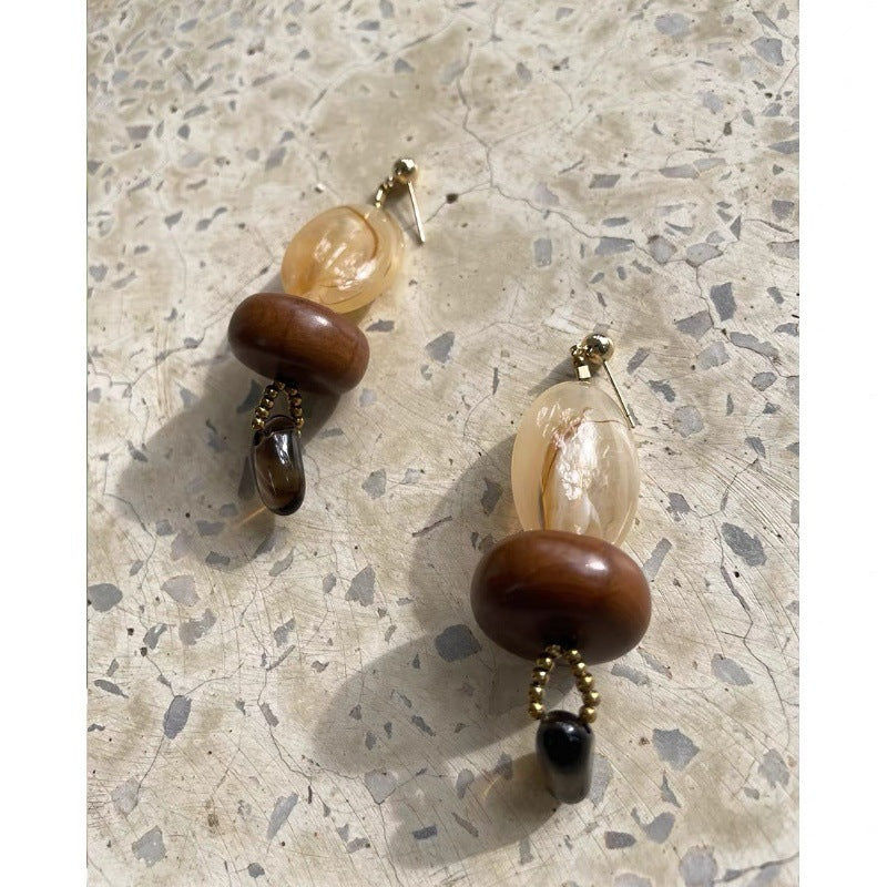 VITREQYOUS Golden Dusk Earrings